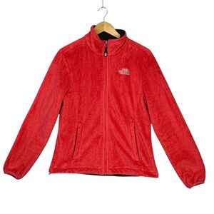 The North Face Jacket Women MEDIUM Bright Red Osito Fleece Full Zip Soft Outdoor